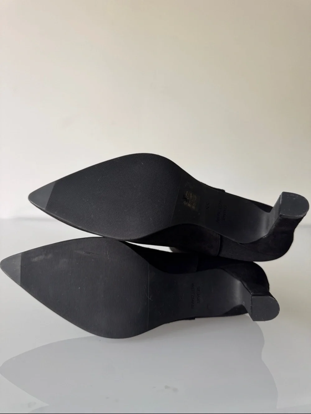 Stuart Weitzman Sue Suede Ankle Boots Black Size 5.5 - Picture 8 of 12